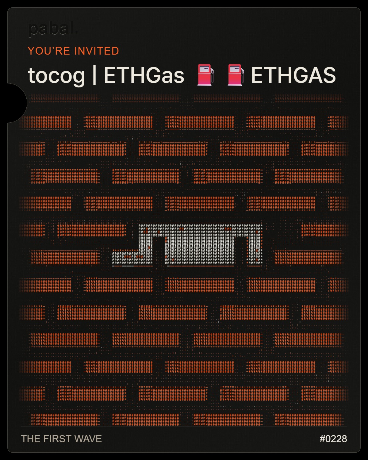 tocog | ETHGas ⛽⛽️ETHGAS’s Pabal rider card
