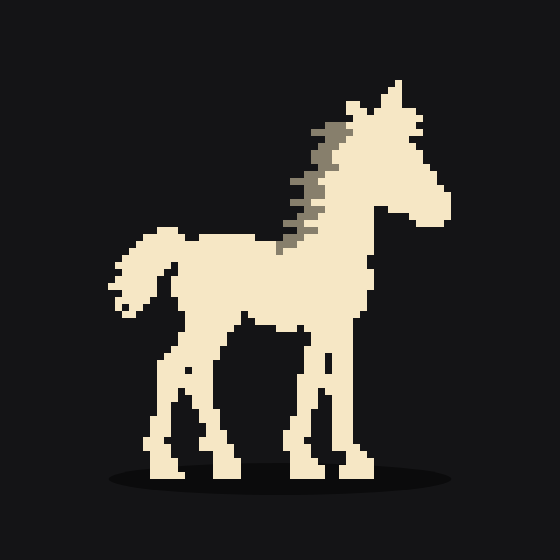 Yeehaaw, Stage 1. Ivory coat, Stripe blaze, Four socks, Dark mane.